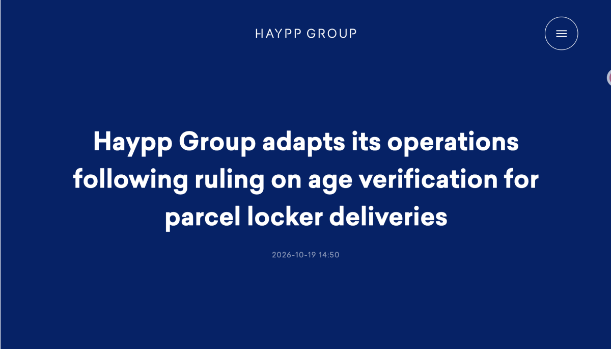 Global Nicotine-Pouch E-Commerce Group Haypp Shuts Sweden’s Snusnetto Over Age Verification as Identity Checks Become Industry Infrastructure for New Nicotine Products