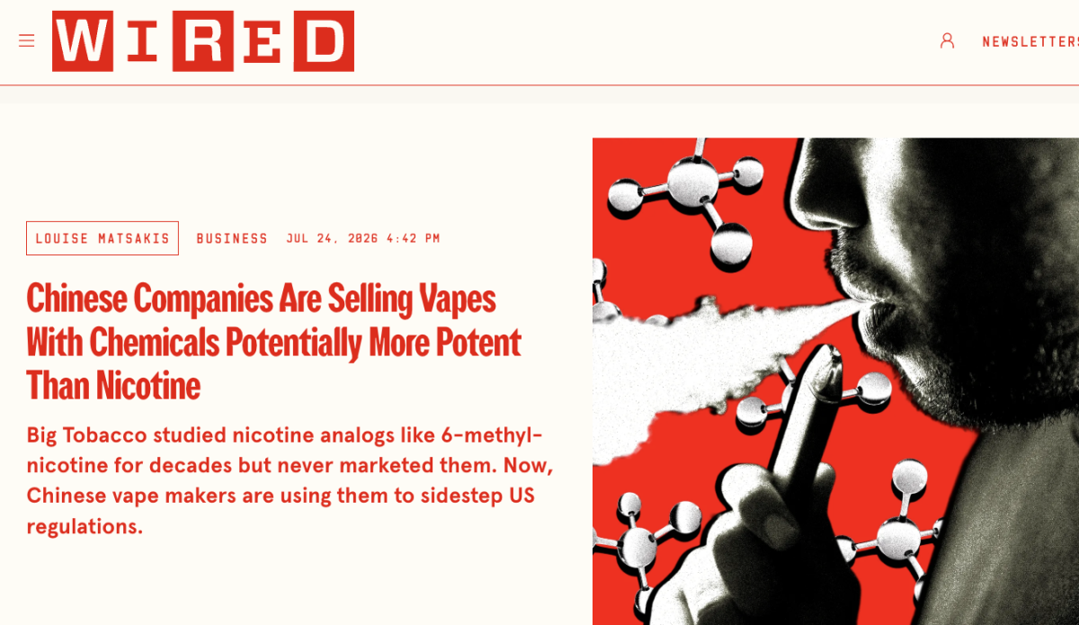 WIRED Investigation: Chinese-Made Vapes Turn to 6-Methyl-Nicotine and Other Analogs, Challenging U.S. Regulation