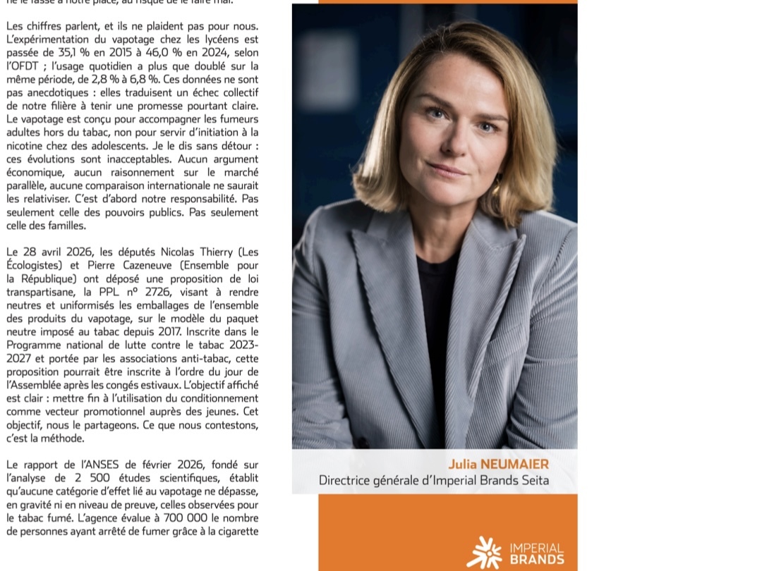 Seita’s Julia Neumaier Says France Should Target Vape Access, Not Plain Packaging