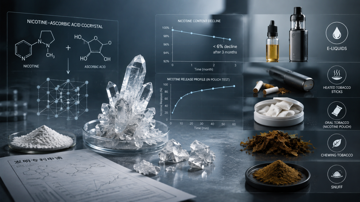 From Nicotine Salts to Cocrystals: China’s Shenzhen Huabao institute explores a more stable form for sustained nicotine release