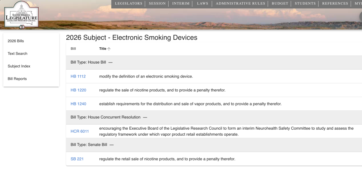 South Dakota Senate Committee Advances Bill Tightening Nicotine Retail Rules