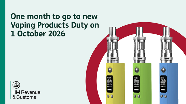 UK HMRC Issues One-Month Countdown Warning, Urges Vape Businesses to Prepare for New Tax Rules